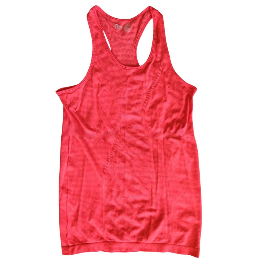 ZYIA ACTIVE RED COPPER CHARGED SEAMLESS TANK SIZE LARGE RED
